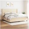 Image de Boxspring met matras stof cràmekleurig 200x200 cm3131782