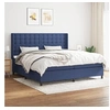 Image de Boxspring met matras stof blauw 200x200 cm3131783
