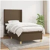 Image de Sommier à Lattes de Lit avec Matelas, Lit Rembourré, Lit Simple, Lit Adulte de Chambre à Coucher Intérieur, Moderne, Marron Foncé 90x190 cm