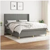 Image de Boxspring met matras stof donkergrijs 160x200 cm3131842