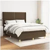 Image de Boxspring met matras stof donkerbruin 140x190 cm3131908