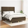 Image de Boxspring met matras stof donkerbruin 140x200 cm3131916