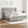 Image de Boxspring met matras stof lichtgrijs 180x200 cm3131929