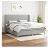 Image de Boxspring met matras stof lichtgrijs 200x200 cm3131937