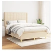 Image de Boxspring met matras stof cràmekleurig 140x190 cm3131990