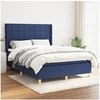 Image de Boxspring met matras stof blauw 140x190 cm3131991