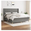 Image de Boxspring met matras stof donkergrijs 160x200 cm3132002