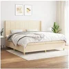 Image de Boxspring met matras stof cràmekleurig 200x200 cm3132022