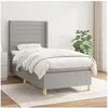 Image de Boxspring met matras stof lichtgrijs 90x190 cm3132033