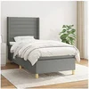 Image de Boxspring met matras stof donkergrijs 90x190 cm3132034