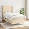 Image de Sommier à Lattes de Lit et Matelas, Lit Rembourré, Lit Simple, Lit Adulte de Chambre à Coucher Intérieur, Moderne, Crème 90x190 cm Tissu 3132038