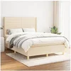 Image de Boxspring met matras stof cràmekleurig 140x200 cm3132078
