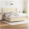 Image de Boxspring met matras stof cràmekleurig 160x200 cm3132086