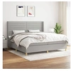 Image de Boxspring met matras stof lichtgrijs 200x200 cm3132097