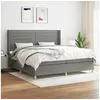 Image de Boxspring met matras stof donkergrijs 200x200 cm3132098
