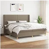 Image de Boxspring met matras stof taupe 200x200 cm3132101