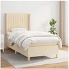 Image de Boxspring met matras stof cràmekleurig 90x190 cm3132118
