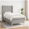 Image de Boxspring met matras stof lichtgrijs 100x200 cm3132129