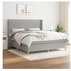 Image de Boxspring met matras stof lichtgrijs 160x200 cm3132161