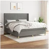 Image de Boxspring met matras stof donkergrijs 160x200 cm3132162
