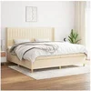 Image de Boxspring met matras stof cràmekleurig 200x200 cm3132182