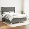 Image de Boxspring met matras stof donkergrijs 140x200 cm3132234