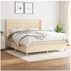 Image de Boxspring met matras stof cràmekleurig 180x200 cm3132254