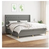 Image de Boxspring met matras stof donkergrijs 200x200 cm3132258