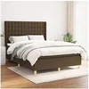 Image de Boxspring met matras stof donkerbruin 140x190 cm3132308