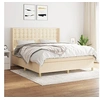 Image de Boxspring met matras stof cràmekleurig 160x200 cm3132326