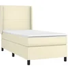 Image de Sommier à lattes de lit avec matelas Crème 100x200cm Similicuir