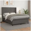 Image de Boxspring met matras kunstleer grijs 140x200 cm3132505