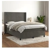 Image de Boxspring met matras fluweel donkergrijs 140x190 cm3132556