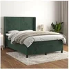 Image de Boxspring met matras fluweel donkergroen 140x190 cm3132558