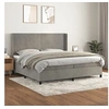 Image de Boxspring met matras fluweel lichtgrijs 200x200 cm3132579