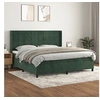 Image de Sommier à Lattes de Lit et Matelas, Lit Rembourré, Lit Double, Lit Adulte de Chambre à Coucher Intérieur, Moderne, Vert Foncé 200x200cm Velours