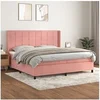 Image de Boxspring met matras fluweel roze 200x200 cm3132704