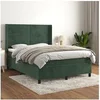 Image de Boxspring met matras fluweel donkergroen 140x200 cm3132744