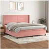 Image de Boxspring met matras fluweel roze 200x200 cm3132764