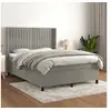 Image de Boxspring met matras fluweel lichtgrijs 140x200 cm3132801