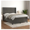 Image de Boxspring met matras fluweel donkergrijs 140x200 cm3132802