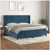 Image de Boxspring met matras fluweel donkerblauw 200x200 cm3132823