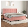 Image de Boxspring met matras fluweel roze 200x200 cm3132824