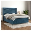 Image de Boxspring met matras fluweel donkerblauw 140x200 cm3132865