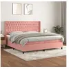 Image de Boxspring met matras fluweel roze 200x200 cm3132884