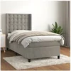 Image de Boxspring met matras fluweel lichtgrijs 90x190 cm3132891