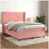 Image de Boxspring met matras fluweel roze 140x200 cm3132926