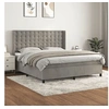 Image de Boxspring met matras fluweel lichtgrijs 160x200 cm3132927