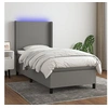 Image de Boxspring met matras en LED stof donkergrijs 80x200 cm3138110