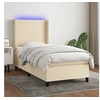 Image de Boxspring met matras en LED stof cràmekleurig 80x200 cm3138114